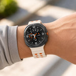 Cinturino per orologio in silicone Ocean Two Color con doppia fila di fori e fibbia argentata., For Galaxy Watch8 / Watch8 Classic