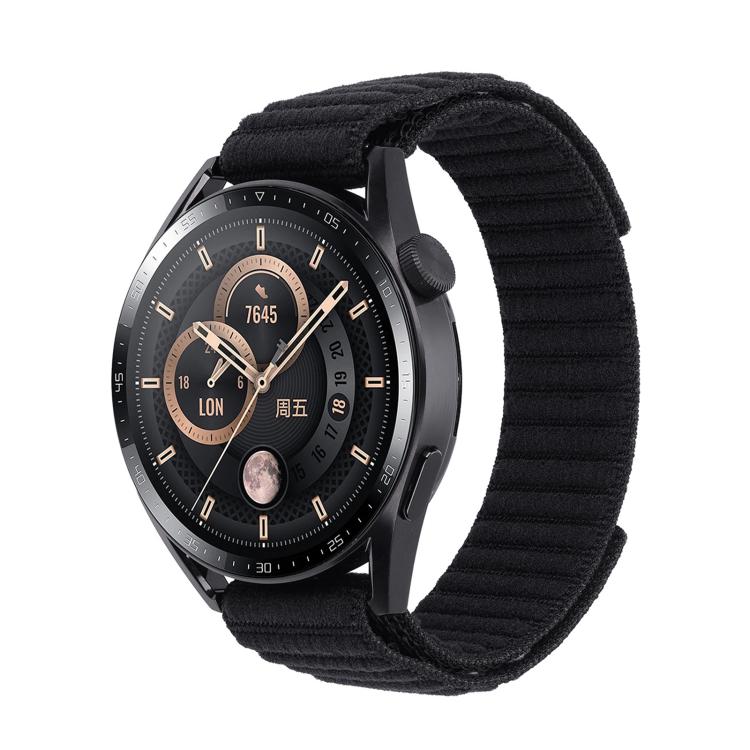 Cinturino per orologio in nylon con trama ondulata e chiusura a strappo., For Garmin 22mm