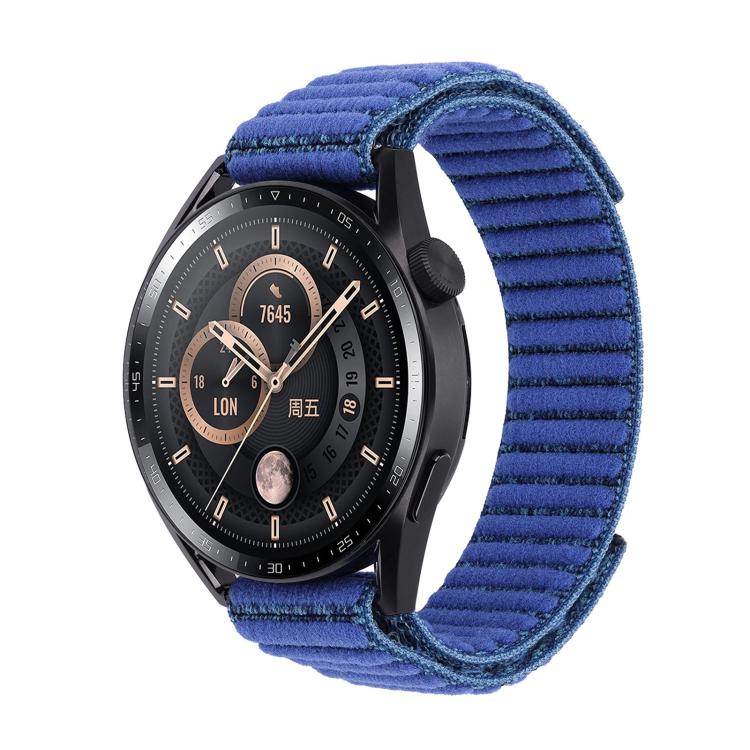 Cinturino per orologio in nylon con trama ondulata e chiusura a strappo., For Garmin 22mm