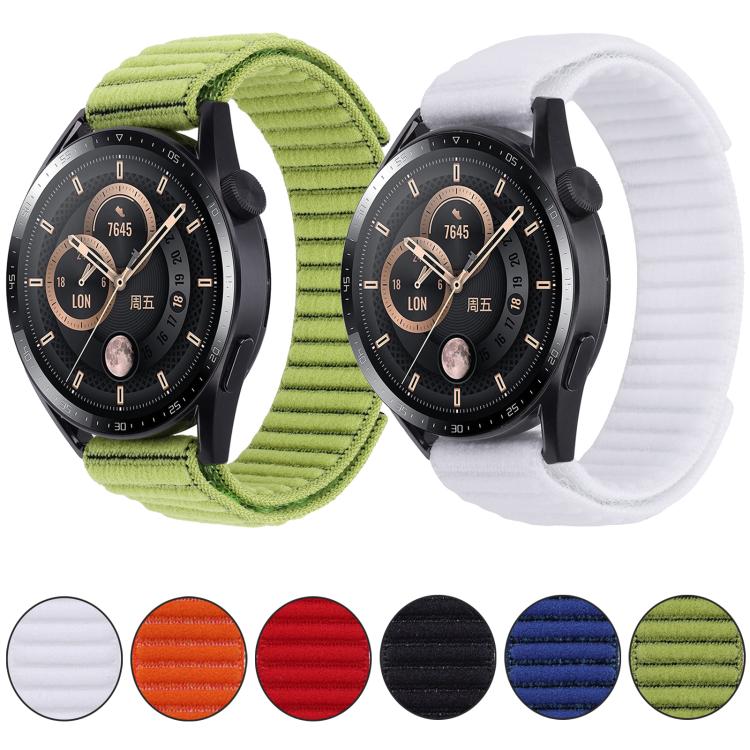 Cinturino per orologio in nylon con trama ondulata e chiusura a strappo., For Garmin 22mm