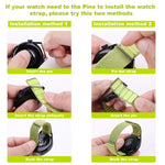 Cinturino per orologio in nylon con trama ondulata e chiusura a strappo., For Garmin 22mm