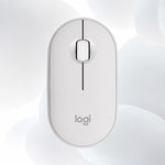 Mouse wireless Bluetooth Logitech PEBBLE 2.0 M350S ultrasottile a doppia modalità con risoluzione di 4000 DPI.