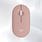 Mouse wireless Bluetooth Logitech PEBBLE 2.0 M350S ultrasottile a doppia modalità con risoluzione di 4000 DPI.