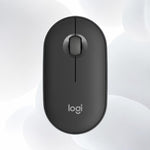 Mouse wireless Bluetooth Logitech PEBBLE 2.0 M350S ultrasottile a doppia modalità con risoluzione di 4000 DPI.