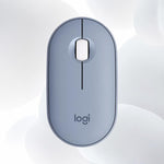 Mouse wireless Bluetooth Logitech PEBBLE 2.0 M350S ultrasottile a doppia modalità con risoluzione di 4000 DPI.