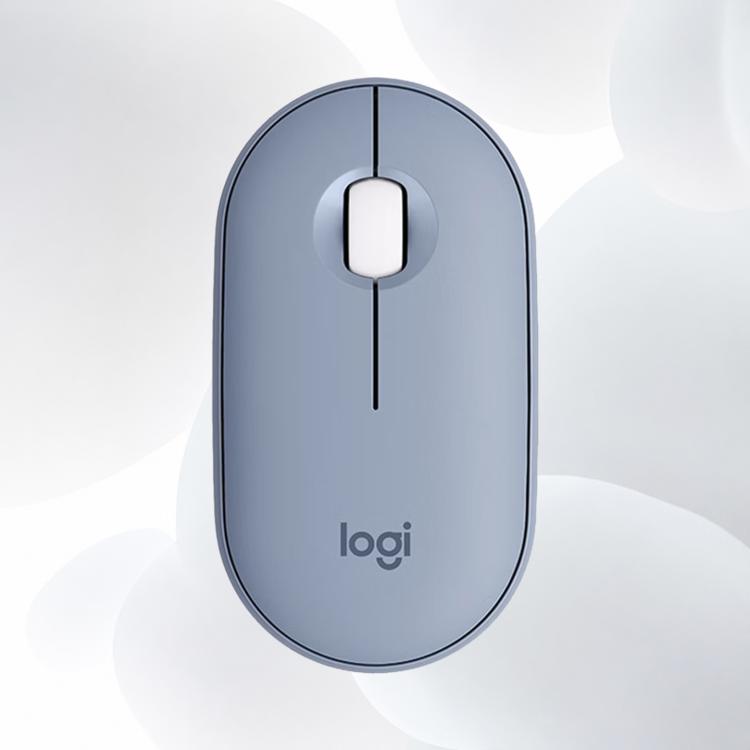 Mouse wireless Bluetooth Logitech PEBBLE 2.0 M350S ultrasottile a doppia modalità con risoluzione di 4000 DPI.