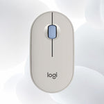 Mouse wireless Bluetooth Logitech PEBBLE 2.0 M350S ultrasottile a doppia modalità con risoluzione di 4000 DPI.
