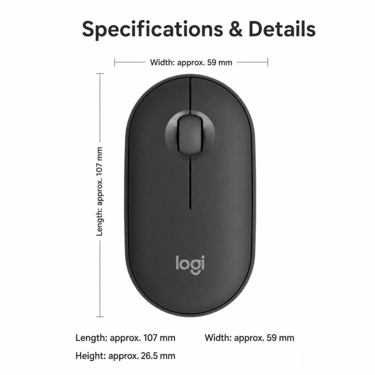 Mouse wireless Bluetooth Logitech Pebble M350S 4000 DPI