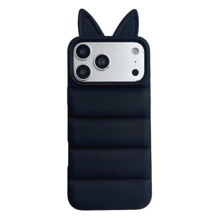 Custodia per telefono in TPU con motivo orecchie di volpe e piumino d'oca, For iPhone 17 Pro Max, For iPhone 17 Pro, For iPhone 17, For iPhone 16 Pro Max