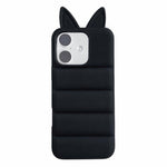 Custodia per telefono in TPU con motivo orecchie di volpe e piumino d'oca, For iPhone 17 Pro Max, For iPhone 17 Pro, For iPhone 17, For iPhone 16 Pro Max