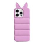 Custodia per telefono in TPU con motivo orecchie di volpe e piumino d'oca, For iPhone 17 Pro Max, For iPhone 17 Pro, For iPhone 17, For iPhone 16 Pro Max