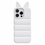 Custodia per telefono in TPU con motivo orecchie di volpe e piumino d'oca, For iPhone 17 Pro Max, For iPhone 17 Pro, For iPhone 17, For iPhone 16 Pro Max