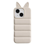 Custodia per telefono in TPU con motivo orecchie di volpe e piumino d'oca, For iPhone 15, For iPhone 14, For iPhone 14 Pro, For iPhone 14 Pro Max