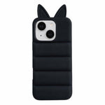 Custodia per telefono in TPU con motivo orecchie di volpe e piumino d'oca, For iPhone 15, For iPhone 14, For iPhone 14 Pro, For iPhone 14 Pro Max