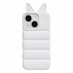 Custodia per telefono in TPU con motivo orecchie di volpe e piumino d'oca, For iPhone 15, For iPhone 14, For iPhone 14 Pro, For iPhone 14 Pro Max