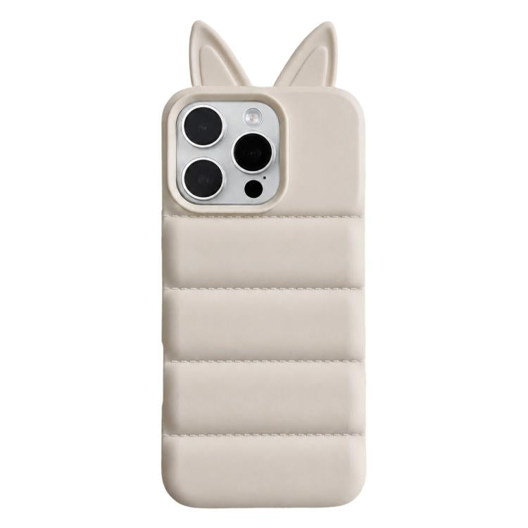 Custodia per telefono in TPU con motivo orecchie di volpe e piumino d'oca, For iPhone 15, For iPhone 14, For iPhone 14 Pro, For iPhone 14 Pro Max