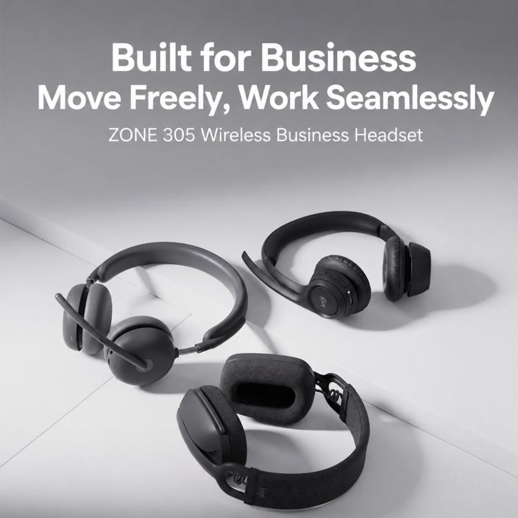 Cuffie wireless Logitech Zone 305 Business Team Edition con ricevitore