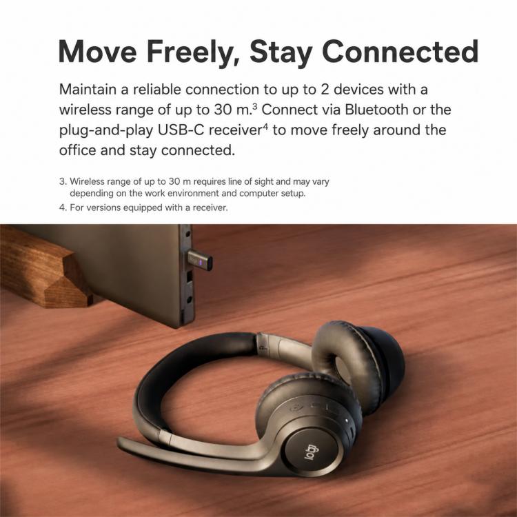 Cuffie wireless Logitech Zone 305 Business Team Edition con ricevitore