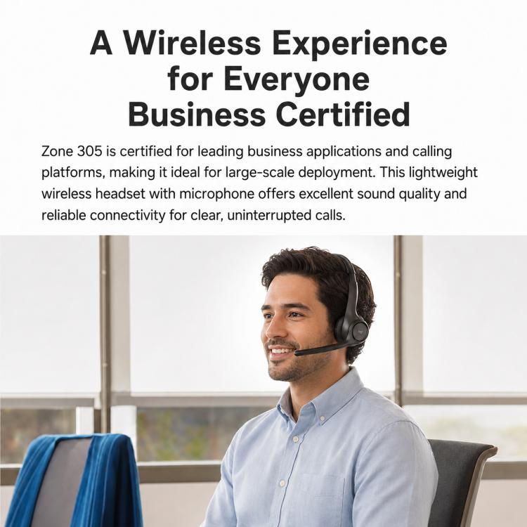 Cuffie wireless Logitech Zone 305 Business Team Edition con ricevitore