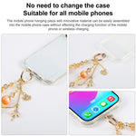 Ciondolo per cellulare con perline a forma di danzatrice di cigni e laccetto di sicurezza per donne e ragazze.