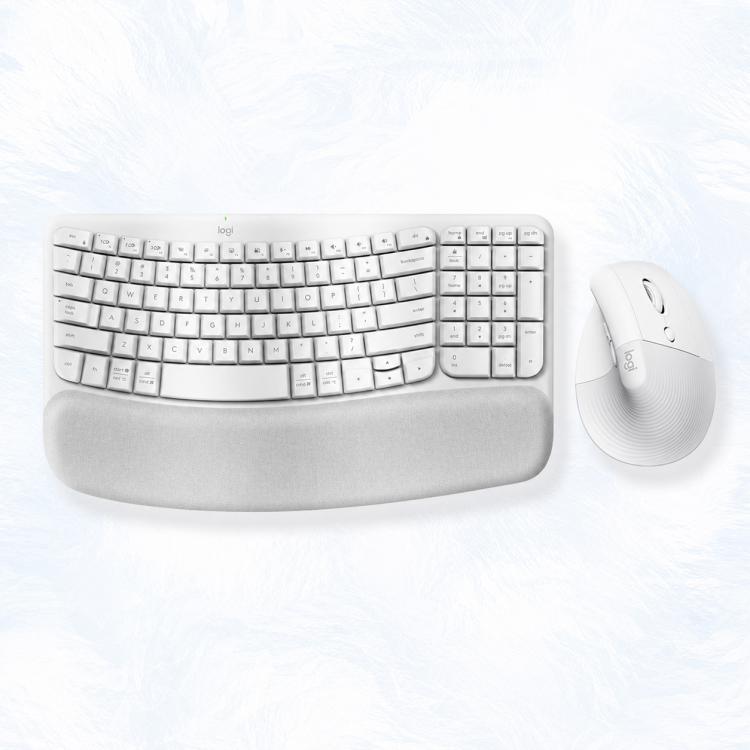 Set tastiera e mouse ergonomico wireless Logitech WAVE KEYS LIFT COMBO