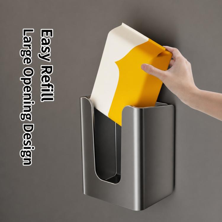 Porta fazzoletti magnetico da parete, senza foratura, in acciaio al carbonio.