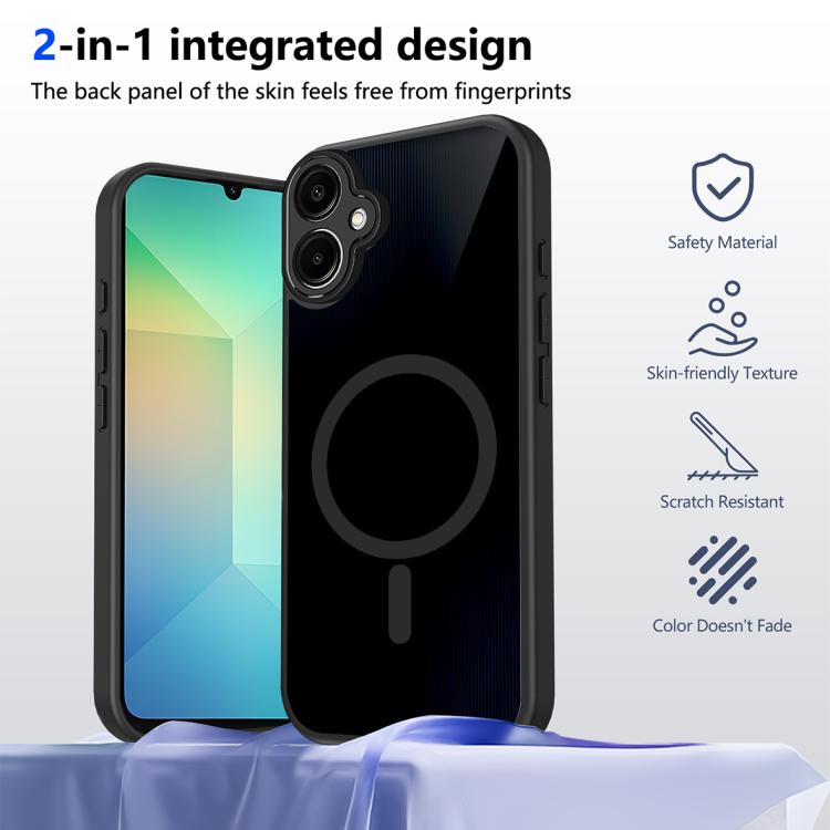 Custodia magnetica per telefono in PC+TPU satinato con effetto pelle., For Galaxy A07 / M07 / F07 4G, For Galaxy A17 4G / 5G / F17 / M17, For Galaxy A57 5G, For Galaxy A37 5G, For Galaxy A27 5G, For Galaxy A06 4G / 5G, For Galaxy A56 5G, For Galaxy A26...
