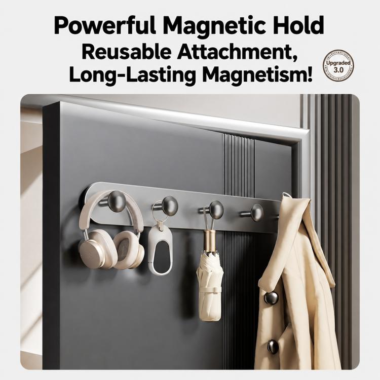 Gancio magnetico multifunzionale da parete senza foratura