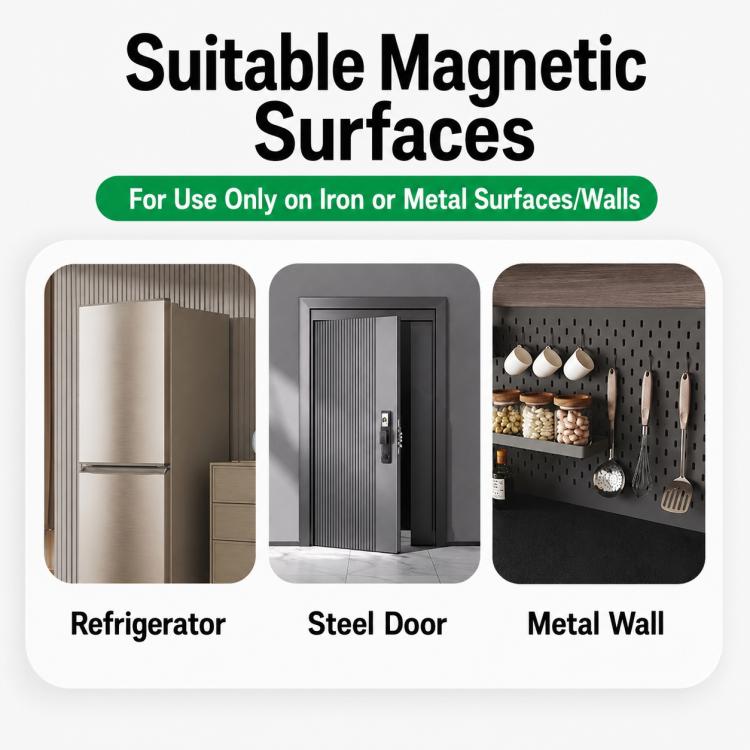 Gancio magnetico multifunzionale da parete senza foratura