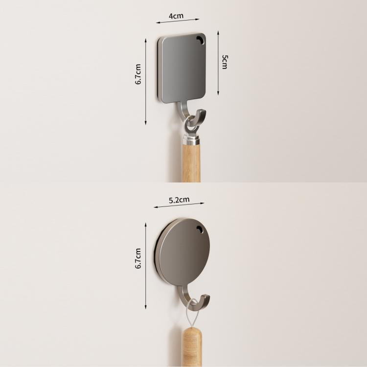 Gancio magnetico quadrato in metallo da parete, senza bisogno di forare., Single Pack, 5pcs Pack, 10pcs Pack