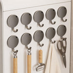 Gancio magnetico rotondo in metallo da parete, senza bisogno di forare., Single Pack, 5pcs Pack, 10pcs Pack