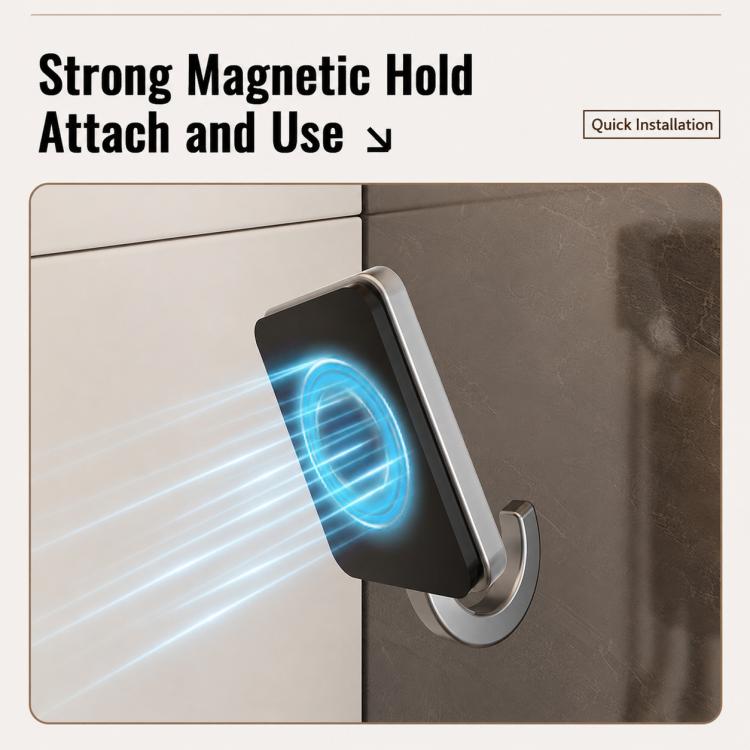 Gancio magnetico rotondo in metallo da parete, senza bisogno di forare., Single Pack, 5pcs Pack, 10pcs Pack