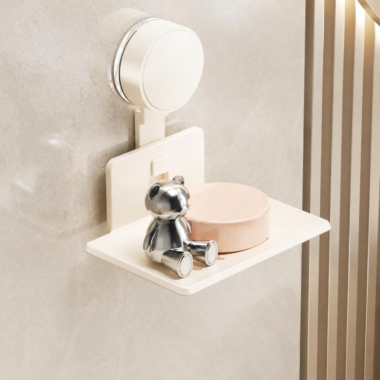 Porta sapone a ventosa da parete senza foratura, con vassoio in metallo drenante., Single Pack, 2pcs Pack, 3pcs Pack