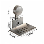 Porta sapone a ventosa da parete senza foratura, con vassoio in metallo drenante., Single Pack, 2pcs Pack, 3pcs Pack