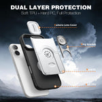 Cover scorrevole per fotocamera, supporto girevole 2 in 1, custodia per telefono antiurto con airbag., For iPhone 17, For iPhone Air, For iPhone 16 Pro Max