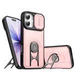 Cover scorrevole per fotocamera, supporto girevole 2 in 1, custodia per telefono antiurto con airbag., For iPhone 17, For iPhone Air, For iPhone 16 Pro Max