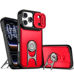 Cover scorrevole per fotocamera, supporto girevole 2 in 1, custodia per telefono antiurto con airbag., For iPhone 17e / 16e, For iPhone 17 Pro Max, For iPhone 17 Pro