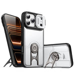Cover scorrevole per fotocamera, supporto girevole 2 in 1, custodia per telefono antiurto con airbag., For iPhone 17e / 16e, For iPhone 17 Pro Max, For iPhone 17 Pro