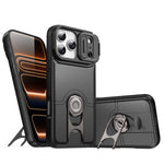 Cover scorrevole per fotocamera, supporto girevole 2 in 1, custodia per telefono antiurto con airbag., For iPhone 17e / 16e, For iPhone 17 Pro Max, For iPhone 17 Pro