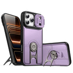 Cover scorrevole per fotocamera, supporto girevole 2 in 1, custodia per telefono antiurto con airbag., For iPhone 17e / 16e, For iPhone 17 Pro Max, For iPhone 17 Pro