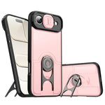 Cover scorrevole per fotocamera, supporto girevole 2 in 1, custodia per telefono antiurto con airbag., For iPhone 17, For iPhone Air, For iPhone 16 Pro Max