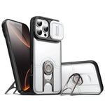 Cover scorrevole per fotocamera, supporto girevole 2 in 1, custodia per telefono antiurto con airbag., For iPhone 17, For iPhone Air, For iPhone 16 Pro Max