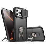 Cover scorrevole per fotocamera, supporto girevole 2 in 1, custodia per telefono antiurto con airbag., For iPhone 17, For iPhone Air, For iPhone 16 Pro Max