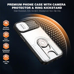 Cover scorrevole per fotocamera, supporto girevole 2 in 1, custodia per telefono antiurto con airbag., For iPhone 17e / 16e, For iPhone 17 Pro Max, For iPhone 17 Pro
