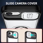Cover scorrevole per fotocamera, supporto girevole 2 in 1, custodia per telefono antiurto con airbag., For iPhone 17e / 16e, For iPhone 17 Pro Max, For iPhone 17 Pro
