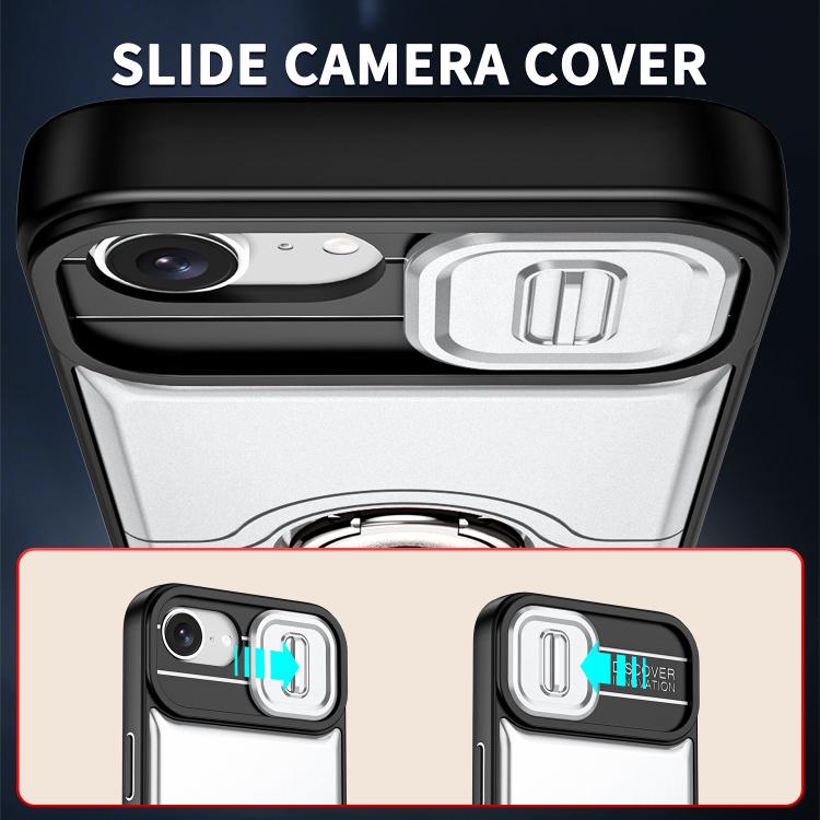 Cover scorrevole per fotocamera, supporto girevole 2 in 1, custodia per telefono antiurto con airbag., For iPhone 17e / 16e, For iPhone 17 Pro Max, For iPhone 17 Pro
