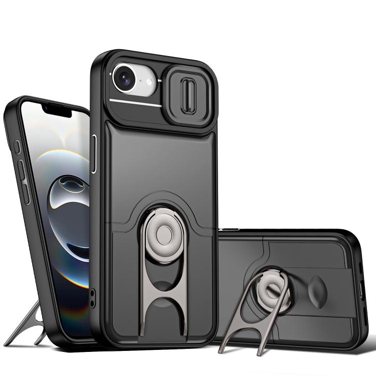 Cover scorrevole per fotocamera, supporto girevole 2 in 1, custodia per telefono antiurto con airbag., For iPhone 17e / 16e, For iPhone 17 Pro Max, For iPhone 17 Pro
