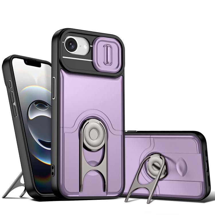 Cover scorrevole per fotocamera, supporto girevole 2 in 1, custodia per telefono antiurto con airbag., For iPhone 17e / 16e, For iPhone 17 Pro Max, For iPhone 17 Pro