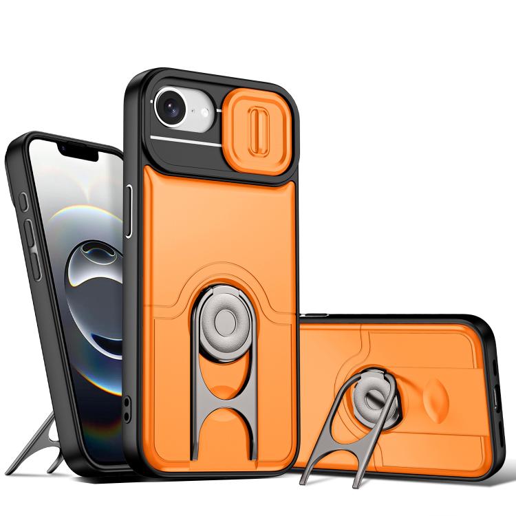 Cover scorrevole per fotocamera, supporto girevole 2 in 1, custodia per telefono antiurto con airbag., For iPhone 17e / 16e, For iPhone 17 Pro Max, For iPhone 17 Pro