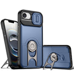 Cover scorrevole per fotocamera, supporto girevole 2 in 1, custodia per telefono antiurto con airbag., For iPhone 17e / 16e, For iPhone 17 Pro Max, For iPhone 17 Pro
